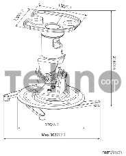 Кронштейн для проектора Cactus CS-VM-PR01-AL серебристый макс.10кг настенный и потолочный поворот и наклон