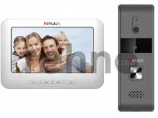 Комплект аналогового видеодомофона HiWatch DS-D100K  Антивандальная вызывная панель с камерой разрешением 720 х 576 и ИК-подсветкой до 2м + 7