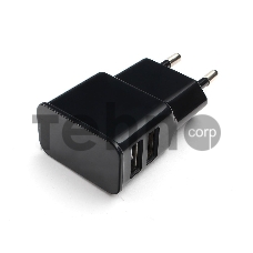 Адаптер питания Cablexpert MP3A-PC-12 100/220V - 5V USB 2 порта, 2.1A, черный