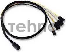  Кабель ACD-SFF8643-SATASB-10M, INT SFF8643-to-4*SATA+SB (MiniSAS HD -to- 4*SATA+SideBand internal cable) 100cm