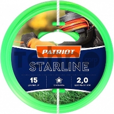 Леска для триммеров PATRIOT Starline D 2,0мм L 15м  звезда, зеленая 200-15-3 Арт.805201056