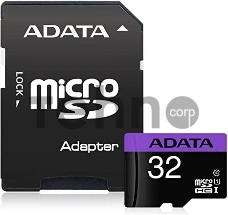 Карта памяти  microSDHC 32GB ADATA  UHS-1 CL10 (AUSDH32GUICL10-RA1) + SD adaptor