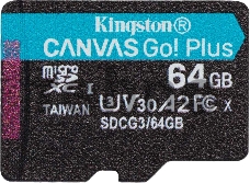 Карта памяти Kingston 64GB microSDXC Canvas Go Plus 170R A2 U3 V30 Single Pack w/o ADP EAN: 740617301175