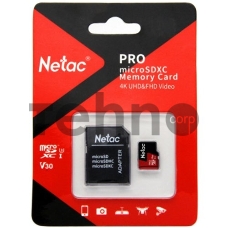 MicroSD card Netac P500 Extreme Pro 512GB, retail version w/SD adapter