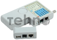 Тестер для витой пары ITK 4в1 RJ45/RJ11/BNC/USB с элем. пит.