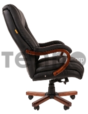 Кресло Chairman 503 Офисное кресло (натуральная кожа, дерево, газпатрон 4 кл, ролики BIFMA 5,1, механизм качания)