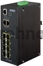 IGS-10080MFT индустриальный управляемый коммутатор IP30 Industrial 8* 100/1000F SFP + 2*10/100/1000T Full Managed Ethernet Switch (-40 to 75 degree C), 1588