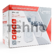 Акустич. система 2.0 Gembird SPK-100-W, белый, 6 Вт, регулятор громкости, USB-питание					