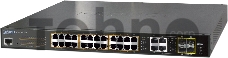GS-4210-24P4C управляемый коммутатор IPv6/IPv4, 24-Port Managed 802.3at POE+ Gigabit Ethernet Switch + 4-Port Gigabit Combo TP/SFP (220W)