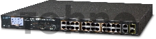 FGSW-2622VHP неуправляемый коммутатор с LCD PoE мниторингом 24-Port 10/100TX 802.3at PoE + 2-Port Gigabit TP/SFP Combo Ethernet Switch with LCD PoE Monitor (300W)