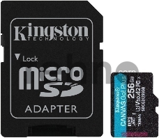 Карта памяти Kingston 256GB microSDXC Canvas Go Plus 170R A2 U3 V30 Card + ADP EAN: 740617301250