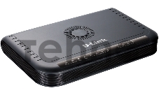 Шлюз D-Link DVG-5004S/D1A, VoIP Gateway with 8 FXS ports, 1 10/100/1000Base-T WAN port, and 4 10/100/1000Base-T LAN ports. Call Control Protocol SIP, P2P connections, PPPoE, PPTP support, 802.1p Compliant