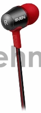 Внутриканальные стереонаушники с микрофоном SVEN E-190M, черный-красный Внутриканальные стереонаушники с микрофоном SVEN E-190M, черный-красный