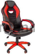 Chairman game 16 чёрный/красный Игровое кресло (экокожа, регулируемый угол наклона, механизм качания)