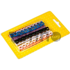 Набор цветных маркировочных кабельных клипс с цифрами, для кабелей диаметром до 5.5 мм