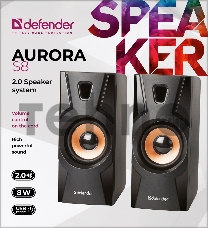 Акустическая система 2.0 Defender Aurora S8 черный, 8 Вт, питание от USB  65408