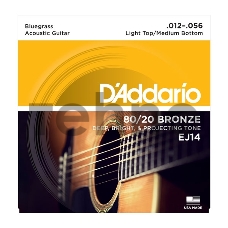 Струны D'ADDARIO EJ14 - бронза, 80/20, Bluegrass, 12-56