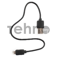 Кабель USB Гарнизон GCC-USB2-AP2-0.3M AM/Lightning, для iPhone5/6/7, IPod, IPad, 0.3м, черный, пакет