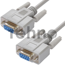 GCR Кабель 1.8m 0-модемный COM, DB9/DB9  9F/9F, серый, 30 AWG GCR Кабель 1.8m 0-модемный COM, DB9/DB9  9F/9F, серый, 30 AWG