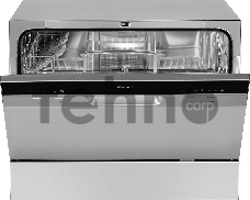 Посудомоечная машина Weissgauff Компактная отдельностоящая посудомоечная машина, 6 комплектов, 7 программ, аквастоп, серебристый