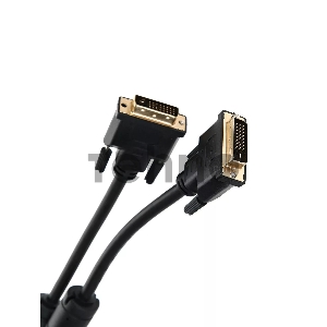Кабель VCOM DVI<-->DVI Dual Link (25M-25M), 3m, 2 фильтра, позолоченные контакты