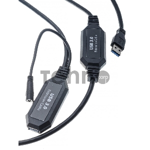 Кабель-адаптер USB3.0-repeater, удлинительный активный <Am-->Af> 10м VCOM <CU827>