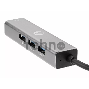 Переходник USB 3.0 -->RJ-45 1000Mbps+3 USB3.0, Aluminum Shell, 0.2м VCOM <DH312A>