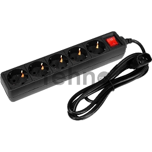 Сетевой фильтр PC Pet AP01006-E-BK (UPS) 1.8м (5 розеток) черный Сетевой фильтр PC Pet AP01006-E-BK (UPS) 1.8м (5 розеток) черный