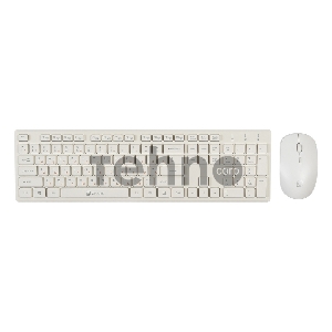 Клавиатура + мышь Oklick 240M клав:белый мышь:белый USB беспроводная slim Multimedia
