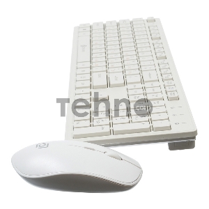 Клавиатура + мышь Oklick 240M клав:белый мышь:белый USB беспроводная slim Multimedia
