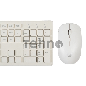 Клавиатура + мышь Oklick 240M клав:белый мышь:белый USB беспроводная slim Multimedia