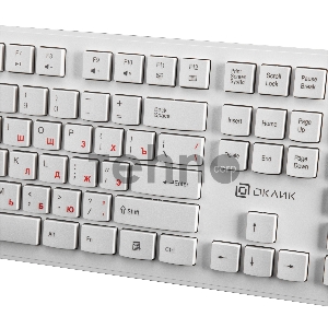 Клавиатура Oklick 505M белый USB slim
