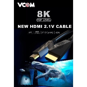 Кабель HDMI 19M/M,ver. 2.1, 8K@60 Hz 0.5m VCOM <CG860-0.5M>