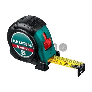 Рулетка KRAFTOOL X-Drive 5м / 25мм с ударостойким обрезиненным корпусом