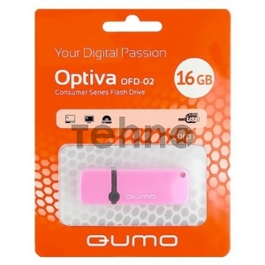 Накопитель QUMO 16GB USB 2.0 Optiva 02 Pink, розовый корпус