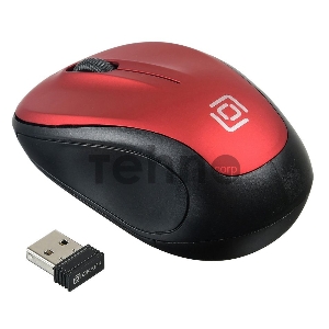 Мышь Oklick 665MW черный/красный оптическая (1000dpi) беспроводная USB (3but)