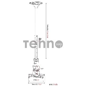 Кронштейн для проектора Cactus CS-VM-PR01L-BK черный макс.10кг настенный и потолочный поворот и наклон