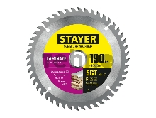 Диск пильный по ламинату, аккуратный рез STAYER LAMINATE 190 x 30/20мм 56T