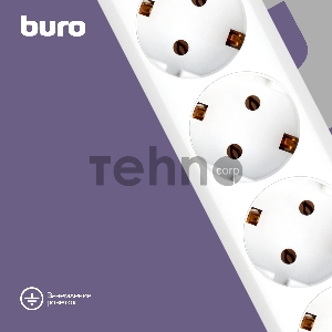 Сетевой фильтр Buro 600SH-16-3-W 3м (6 розеток) белый (коробка)