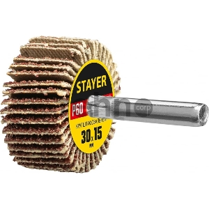 Круг шлифовальный STAYER лепестковый, на шпильке, P60, 30х15 мм