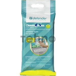 Чистящие салфетки Defender CLN 30202 ECO для экранов всех типов / мягкая упаковка / 20 шт / Россия.