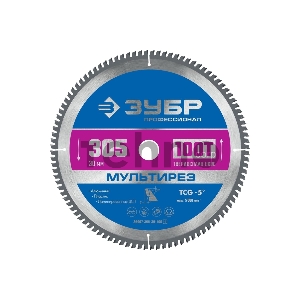Диск ЗУБР Мультирез 305 x 30мм 100Т, диск пильный по алюминию