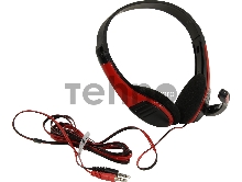 Наушники с микрофоном Oklick HS-M150 черный/красный 2.2м накладные (NO-003N)