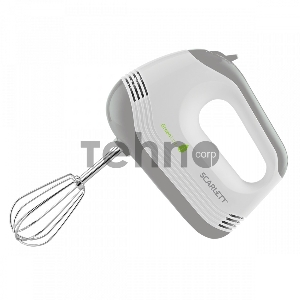 Миксер Scarlett SC-HM40S17 (Green Line) Мощность, Вт: 300; Количество скоростных режимов: 5; Режим TURBO: Да; 2 венчика для взбивания яиц и кремов: Да; 2 насадки для размешивания теста: Да; Кнопка извлечения насадок: Да; Материал корпуса: Пластик;