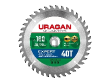 Диск URAGAN Expert 180х30/20мм 40Т, диск пильный по дереву