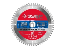 Диск ЗУБР Универсальный рез 210 x 30/20мм 60Т, диск пильный по алюминию