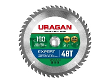 Диск URAGAN Expert 190х30/20мм 48Т, диск пильный по дереву