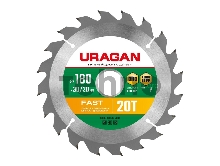 Диск URAGAN Fast 180х30/20мм 20Т, диск пильный по дереву