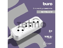 Сетевой удлинитель Buro BU-PSL3.3/W 3м (3 розетки) белый (пакет ПЭ)