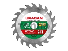 Диск URAGAN Optima 150х20/16мм 24Т, диск пильный по дереву